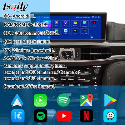 OEM Android Upgrade Module dla LX570 Lexus RX GX LS NX ES Integracja bezprzewodowa CarPlay, Android Auto, YouTube,NetFlix