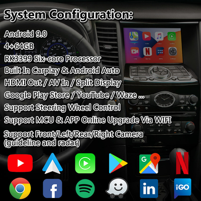 Interfejs nawigacji Lsailt Android Carplay na lata 2008-2013 Infiniti FX35 / FX37