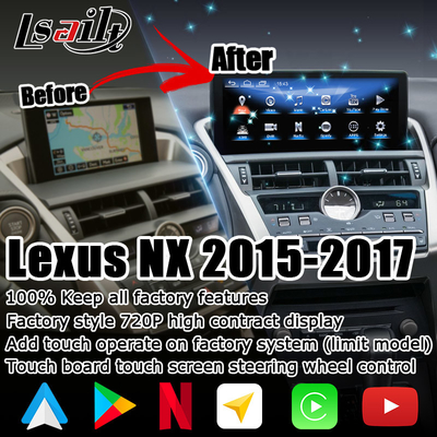 Lexus NX200t 10.25 Aktualizacja ekranu dotykowego Hexa Procesor Android Auto Wireless Carplay