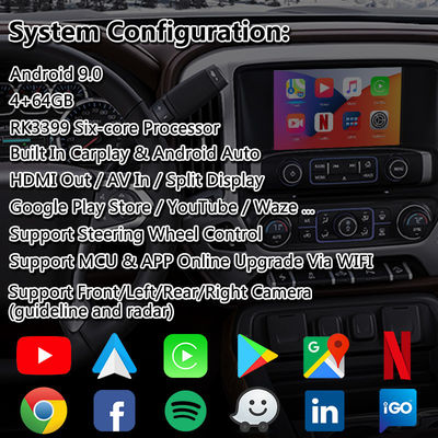 Lsailt Android Nawigacja Interfejs multimedialny dla 2014-2019 Chevrolet Silverado 1500 2500 3500 System Mylink