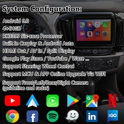 Interfejs multimedialny Android Carplay do Chevrolet Traverse z nawigacją GPS