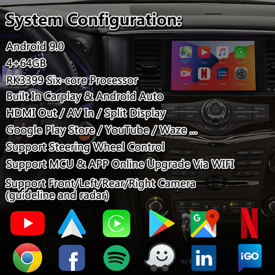 Lsailt Android Multimedia Interface dla Nissan Patrol Y62 z bezprzewodowym Carplay