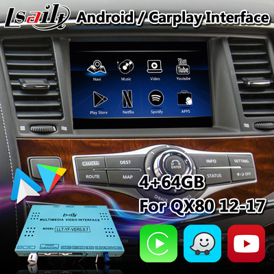 Multimedialny interfejs nawigacyjny Android dla Infiniti QX80 z bezprzewodowym Android Auto Carplay