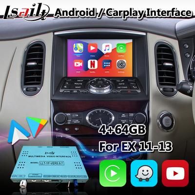 Interfejs Lsailt Android Carplay dla Infiniti EX37 z nawigacją GPS NetFlix Yandex