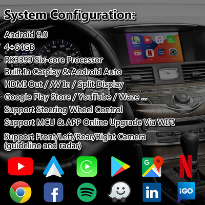 Lsailt Android Multimedia Interface Box dla Infiniti Q70 z bezprzewodowym Androidem Auto Carplay