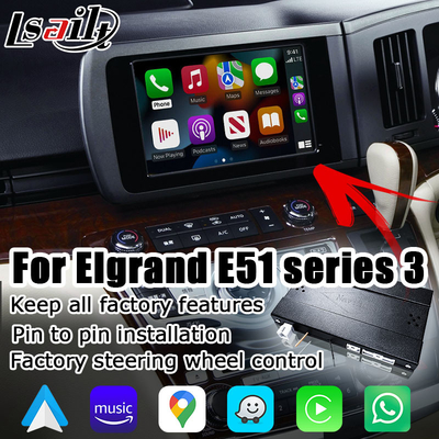 Lsailt bezprzewodowy interfejs Carplay Android Auto dla nissana Elgrand E51 Series3 Japan Spec