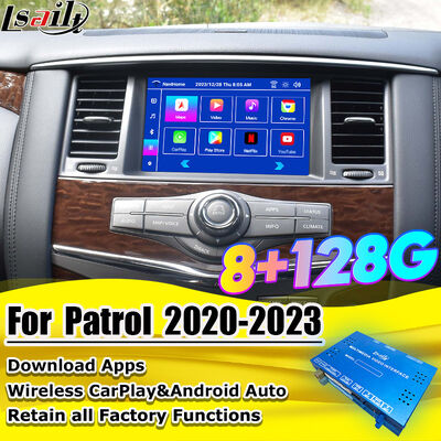 Lsailt 8G Android Interfejs Multimedialny do Nissana Patrol 2020-2023 Moduł Uaktualnienia Android z Zintegrowaną Mapą Google, CarPlay, YouTube